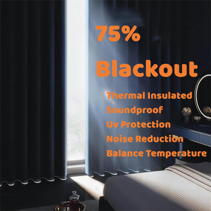 60% Blackout Curtains 2 Panels | 7 Color Options Available