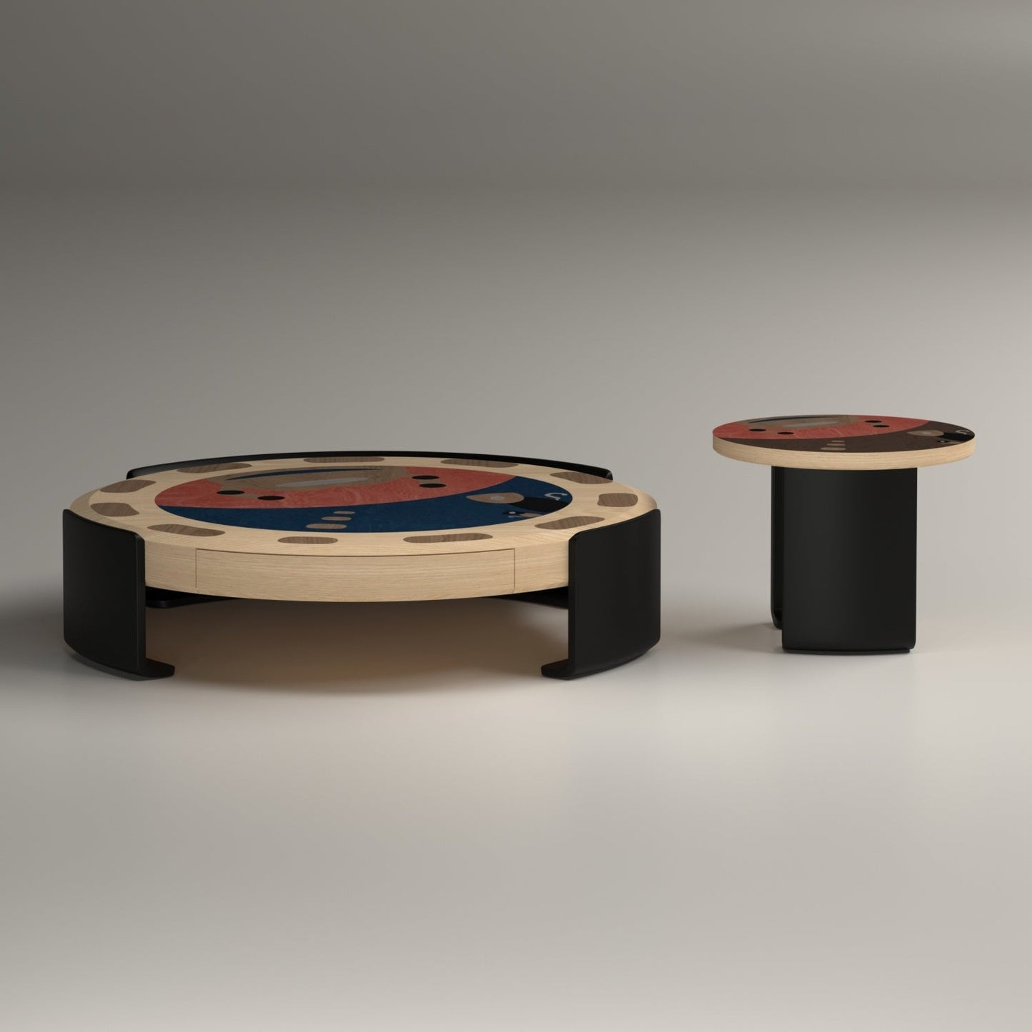JOY HOME Coffee Table: Space-Saving Nesting Table Set for Modern Living Room in Dubai showroom