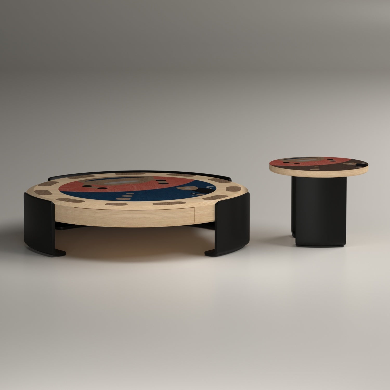 JOY HOME Coffee Table: Space-Saving Nesting Table Set for Modern Living Room in Dubai showroom