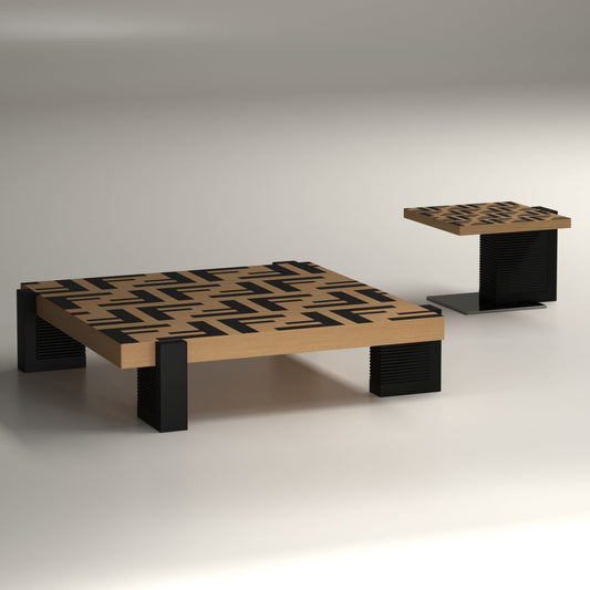 JOY HOME Coffee Table: Space-Saving Nesting Table Set for Modern Living Room in Dubai showroom