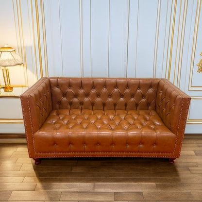 Modern PU Leather Sofa | Easy-Clean Brown 1-3 Seater for Office & Home