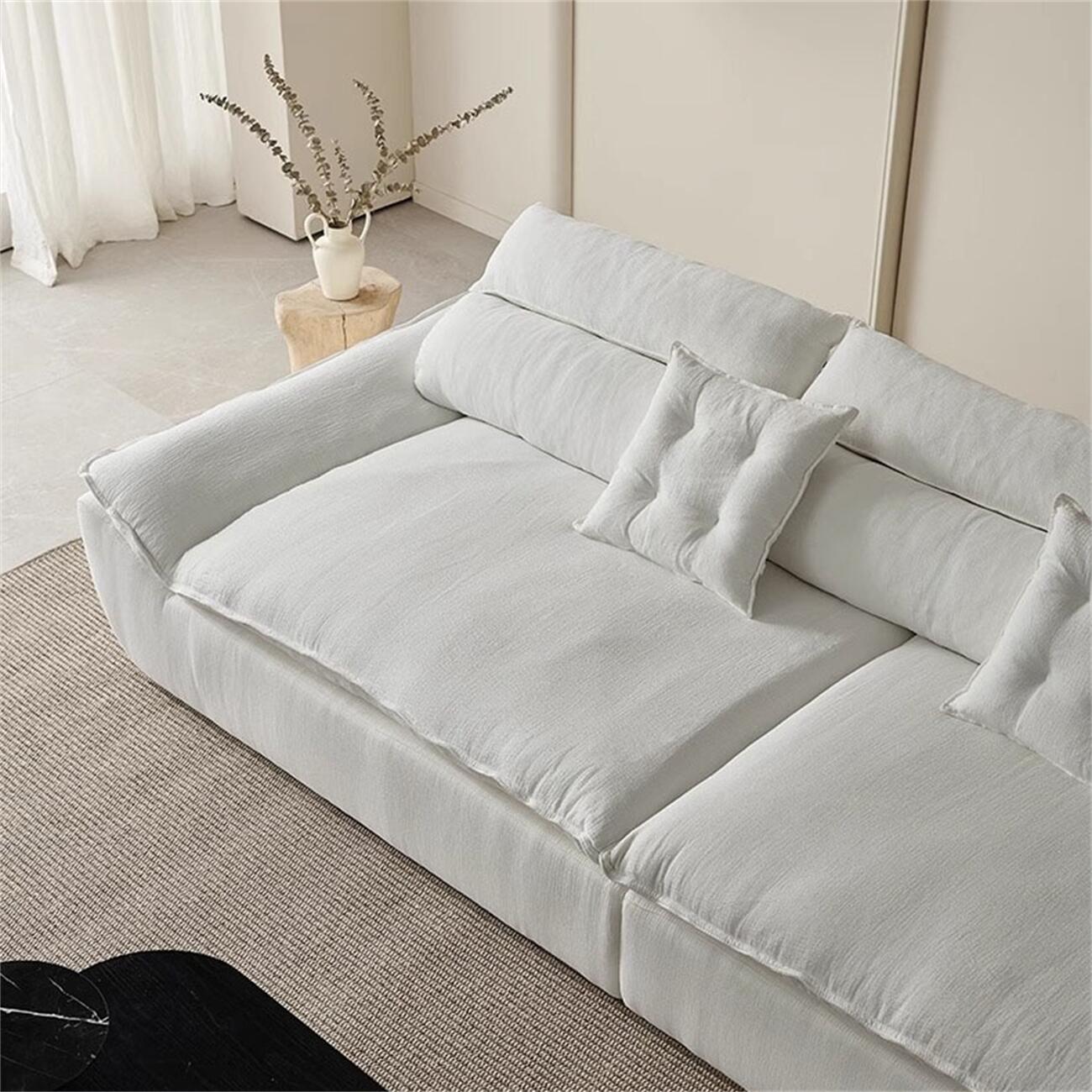 JOY Home Light Luxury Linen Cotton  Fabric Cloud Shaped Sofa set for Livingroom