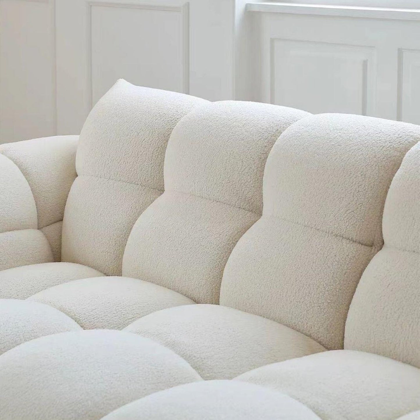 JOY HOME Wood White Cloud Sofa for Modern Homes