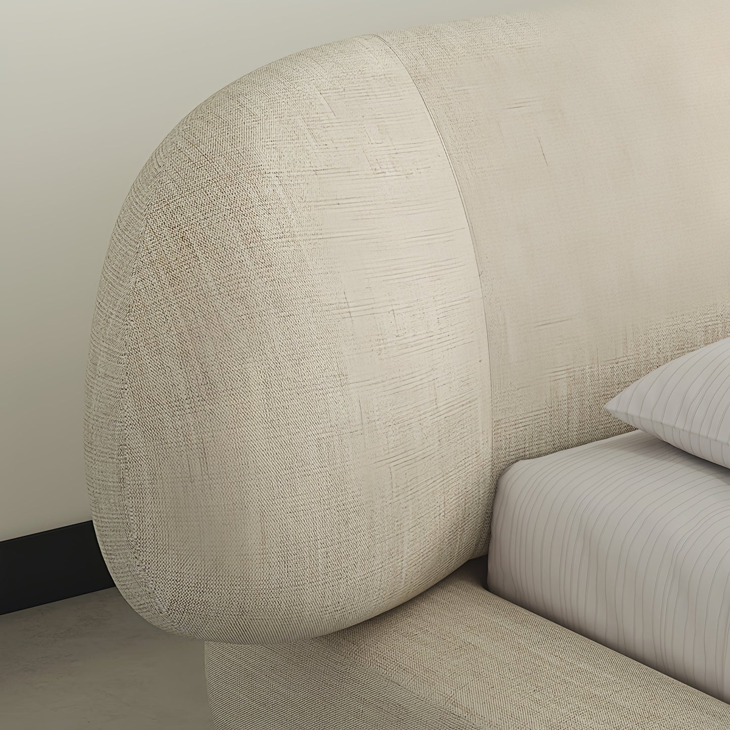JOY HOME Linen Velvet Wood Mattress for Modern Homes
