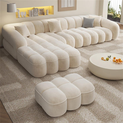 JOY Home Fleece Fabric Overstuffed Multifunction Sofa set for Livingroom Office