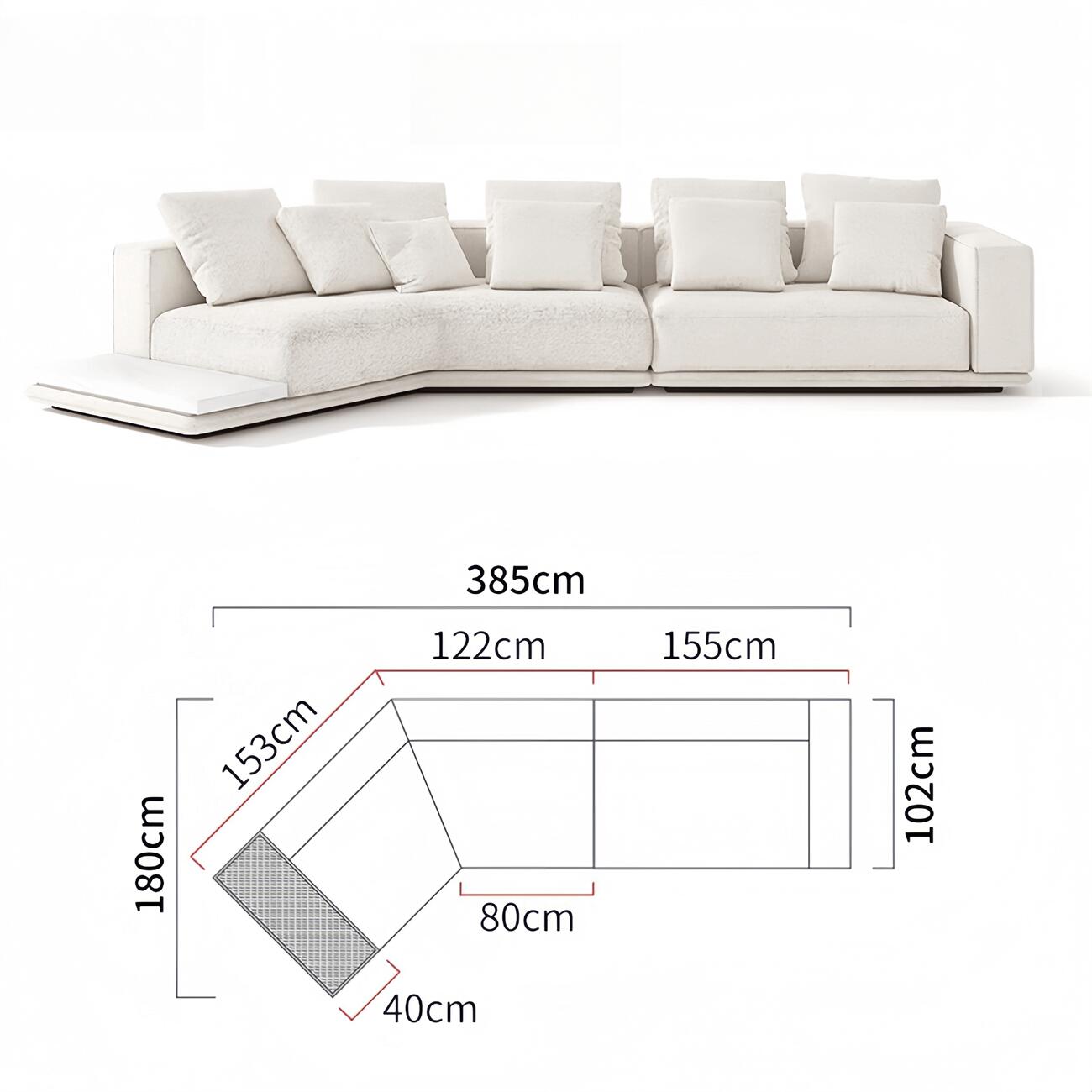 JOY Home Light Luxury Linen Cotton  Fabric Cloud Shaped Sofa set for Livingroom