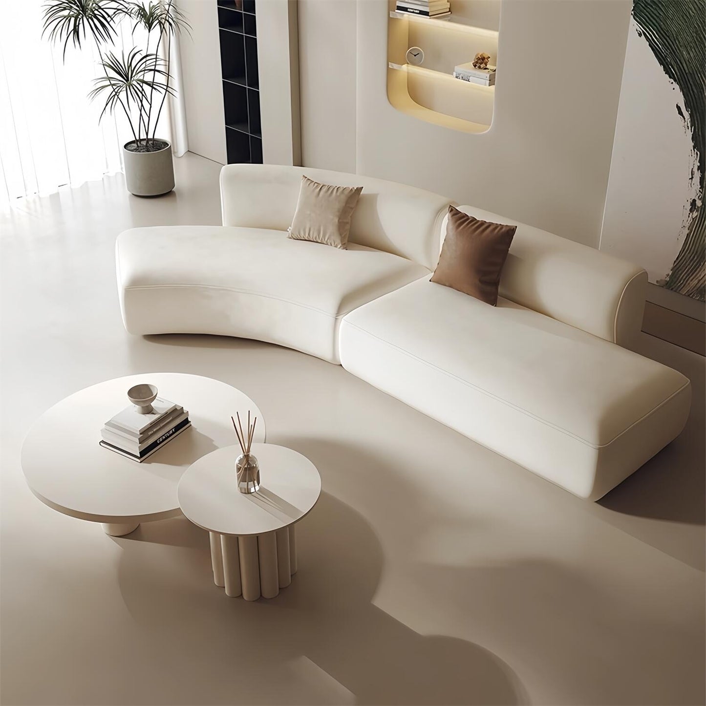 Modular Linen Cloud Sofa | Curved & Straight Configurations Available