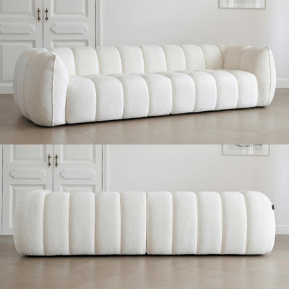 Pumpkin-Style Fleece Sofa Set | Cozy 1-4 Seater Curved Design