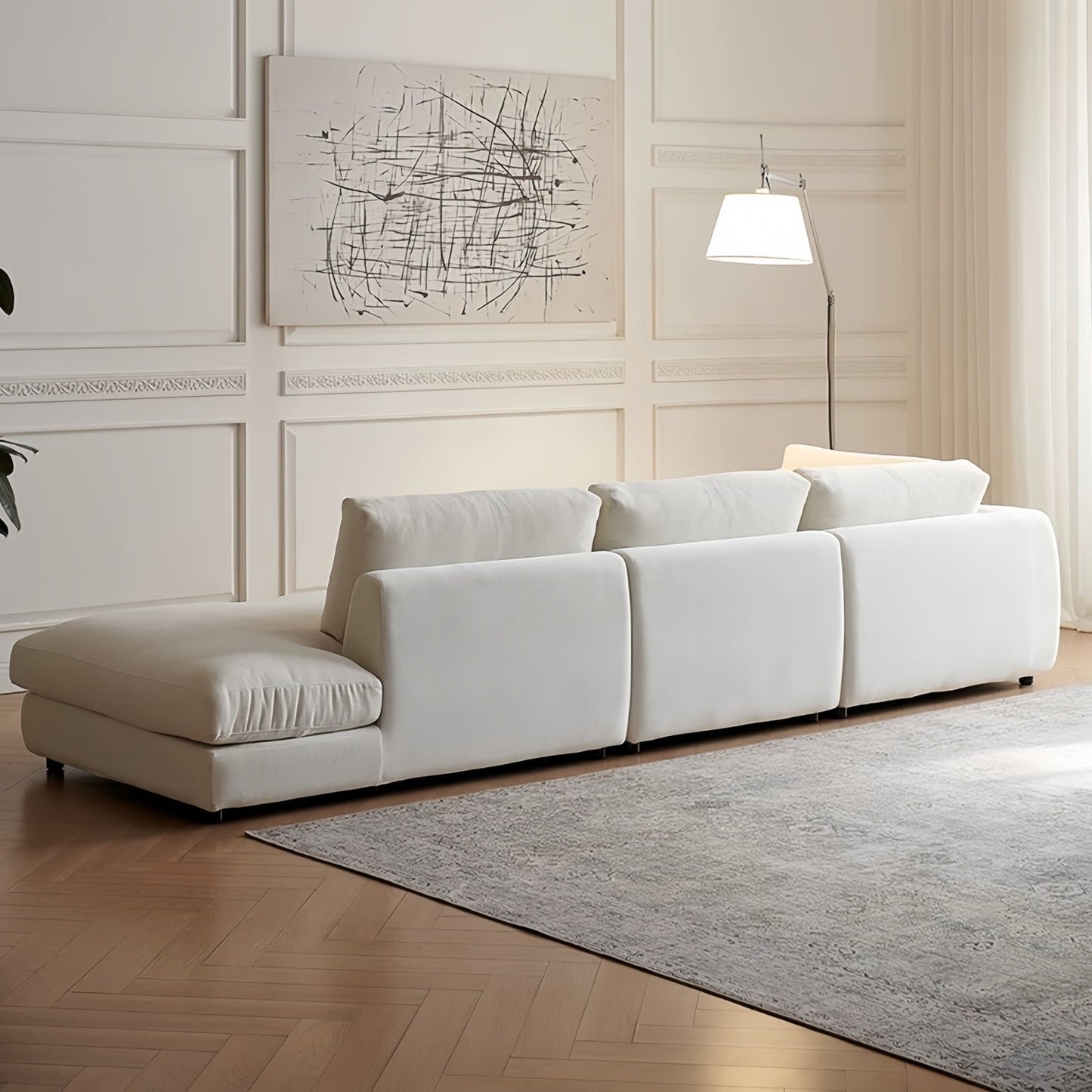 JOY HOME Sofa — Linen / Wood / Beige
