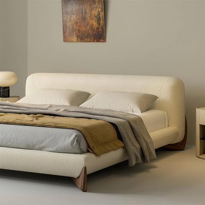 Fleece Fabric Upholstered Bed Frame | Soft-Touch Beige Design