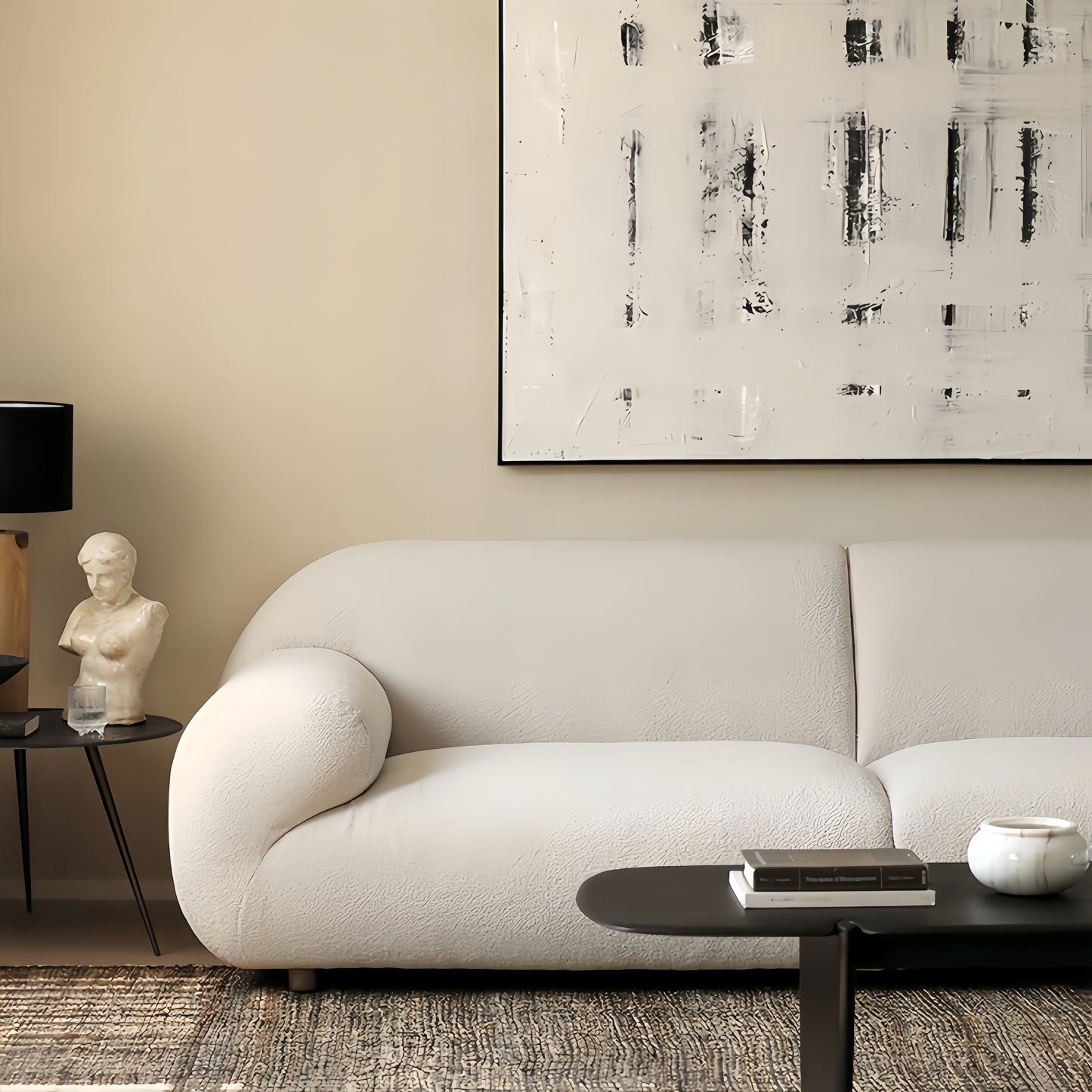 JOY Home Fleece Fabric Overstuffed Multifunction Cloud shaped Sofa Chair set for Livingroom Office