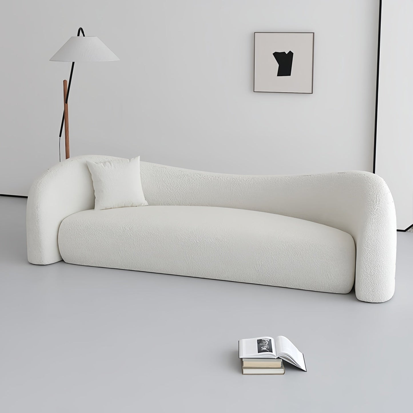 JOY HOME Wood White Cloud Sofa
