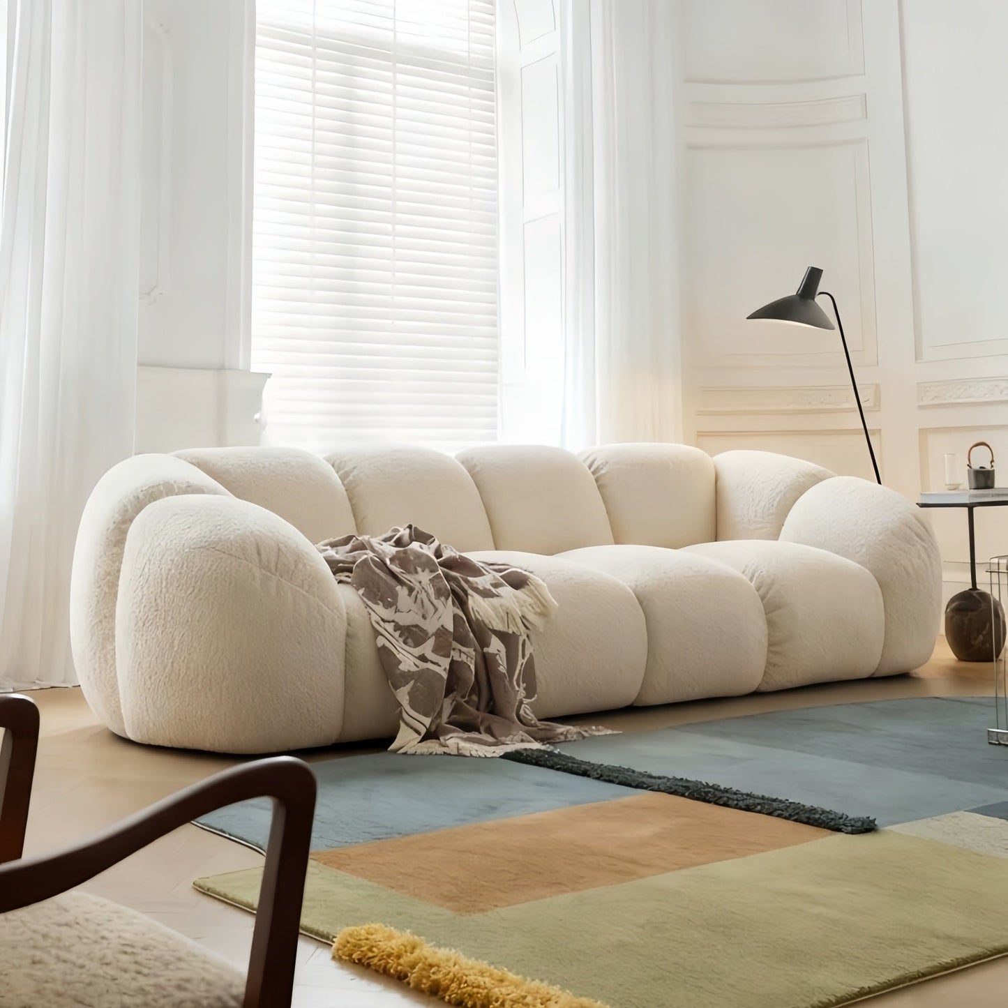 JOY HOME Sofa — Wood / White / Cloud