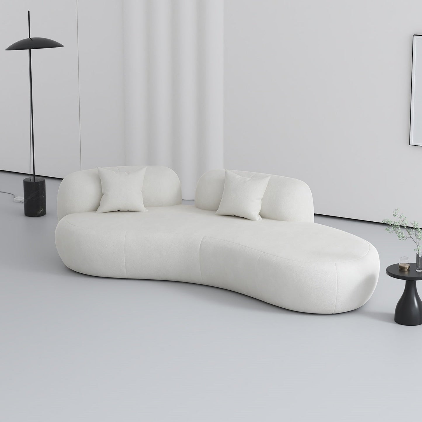 JOY HOME Wood White Cloud Sofa