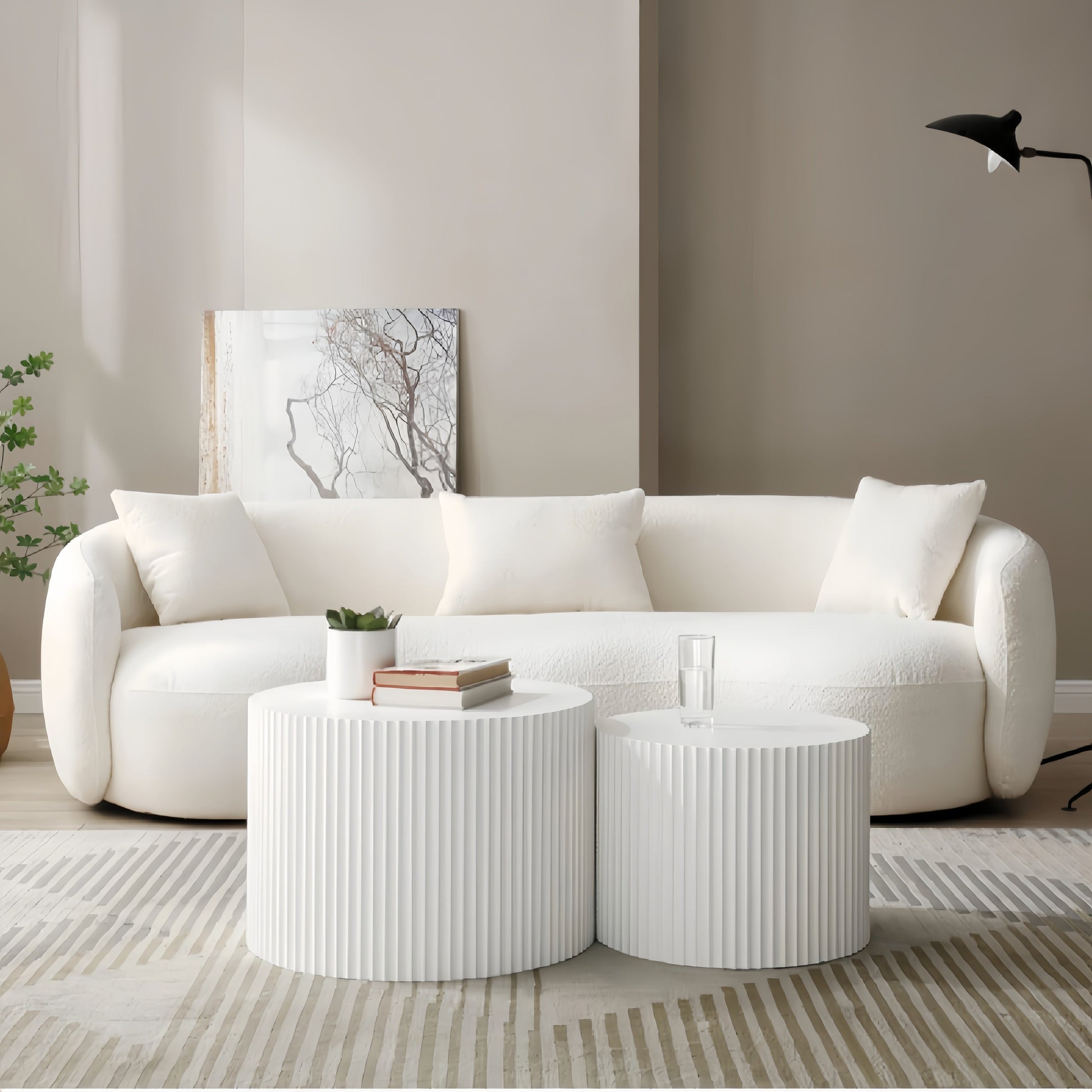 Overstuffed fleece sofa set - modern design perfect for Dubai apartments