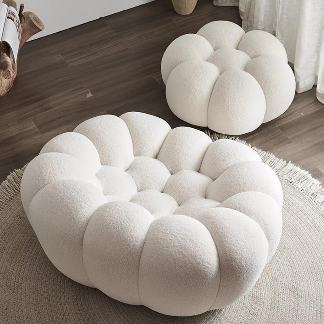 Fleece Accent Chair & Ottoman Set | Personal Relaxation Corner