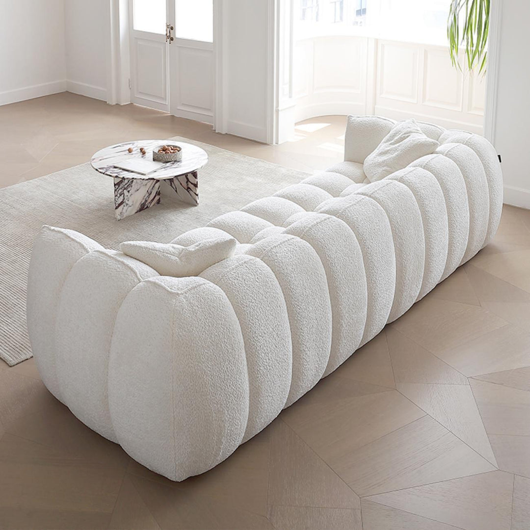JOY Home Fleece Fabric Overstuffed Multifunction Pumpkin shaped Sofa Chair set for Livingroom Office