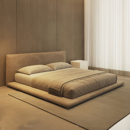 JOY HOME Linen Wood Beige Bed