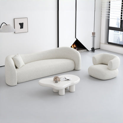 JOY HOME Wood White Cloud Sofa