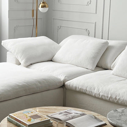 JOY Home Light Luxury Linen Cotton  Fabric Cloud Shaped Sofa set for Livingroom