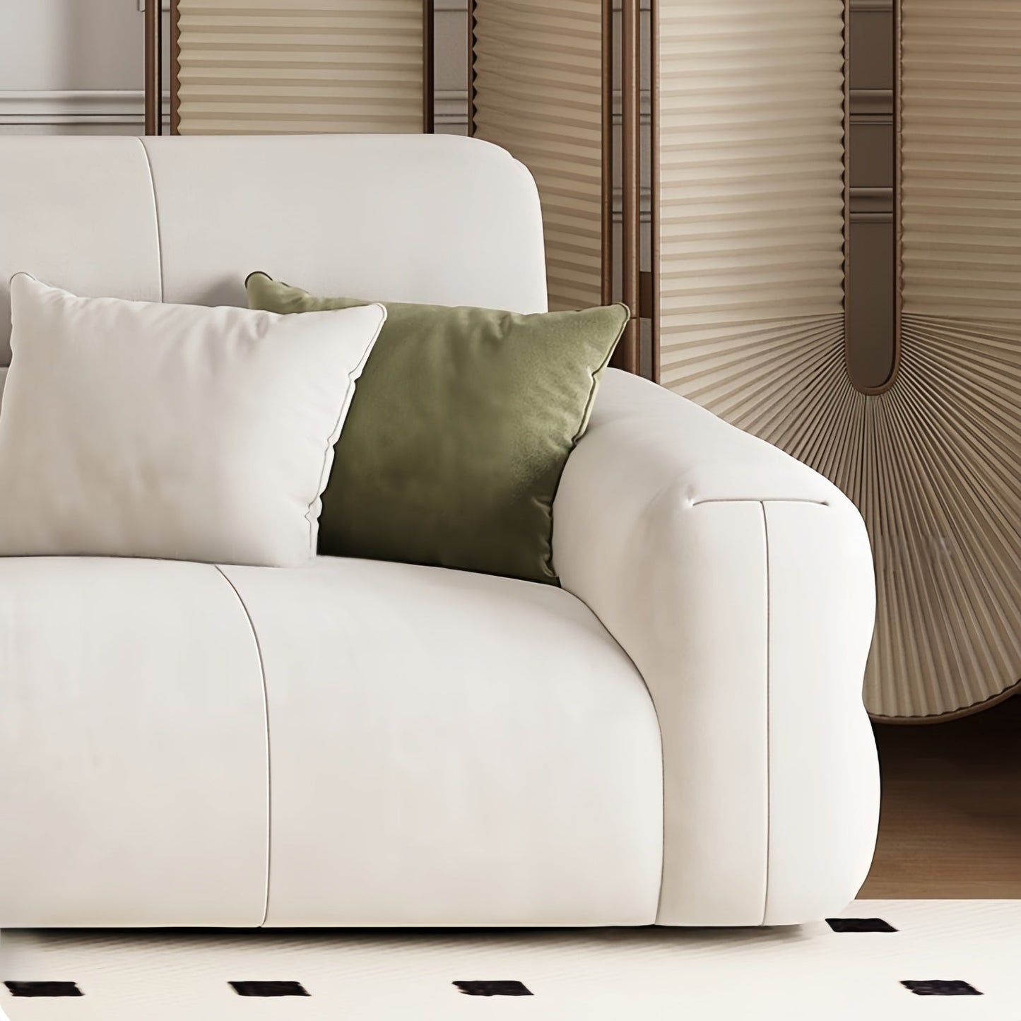 JOY HOME Wood Beige Sectional Sofa for Modern Homes