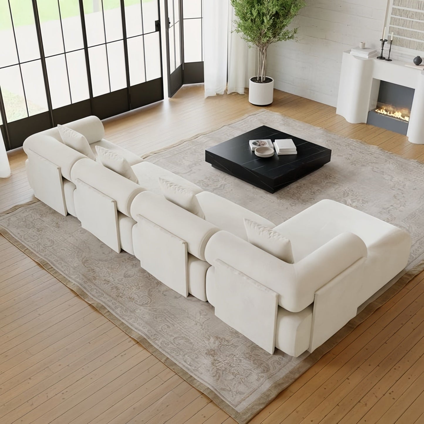 JOY HOME Sofa — Wood / White / Natural