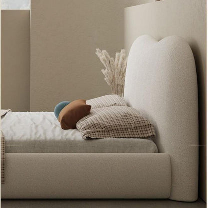 Refined Fleece Bed Frame | Elegant Memory Foam Headboard Design