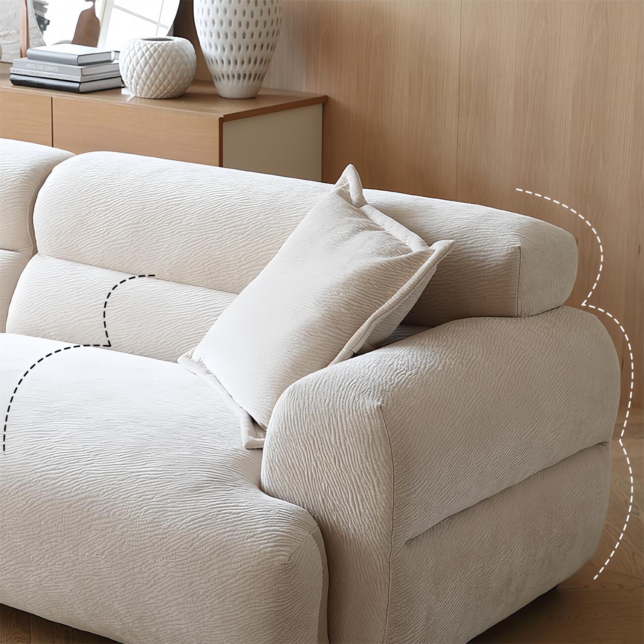 Cloud-Shaped Luxury Sofa | Minimalist Beige Design for Modern Homes