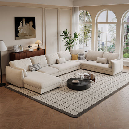JOY HOME Wood White Sectional Sofa for Modern Homes