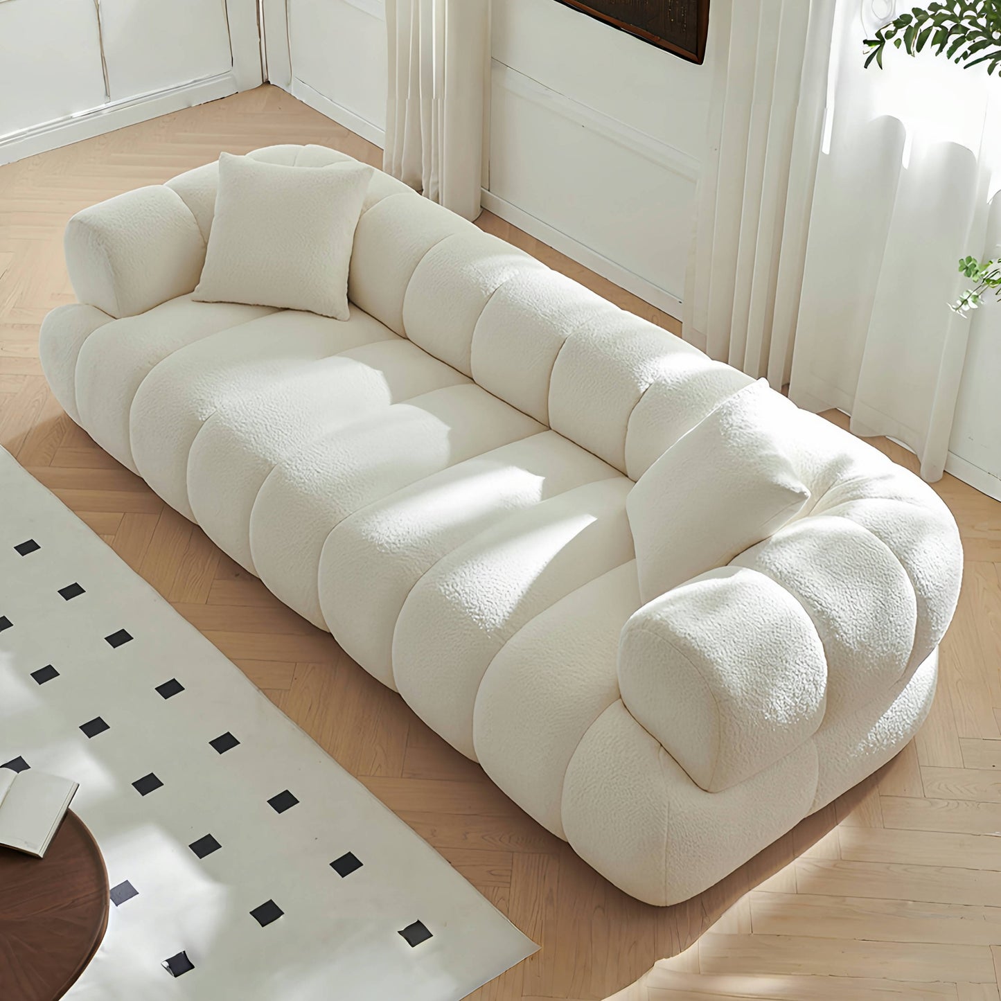 JOY Home Fleece Fabric Overstuffed Multifunction Cloud shaped Sofa Chair set for Livingroom Office
