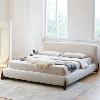 Fleece Fabric Upholstered Bed Frame | Soft-Touch Beige Design