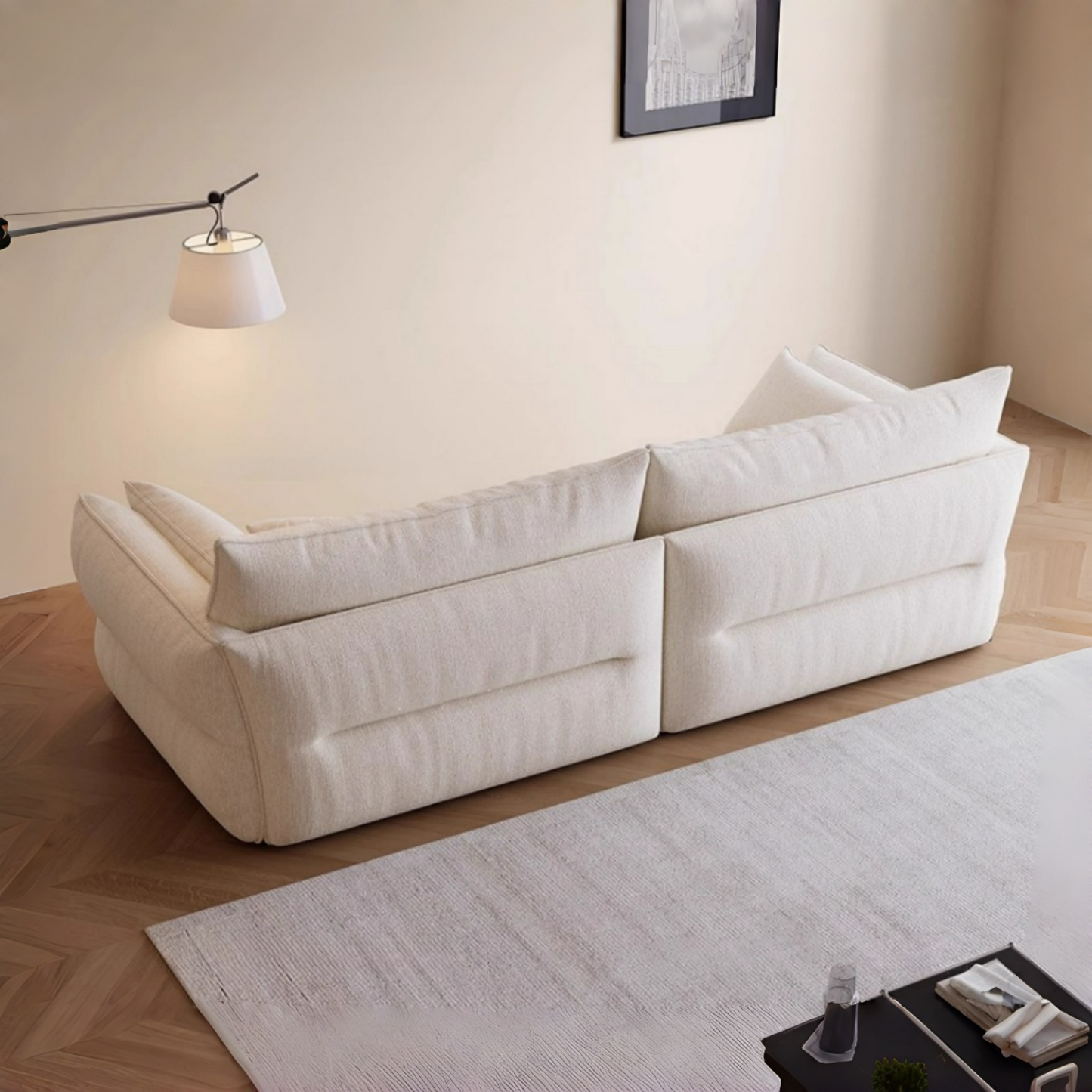 JOY HOME Wood White Cloud Sofa