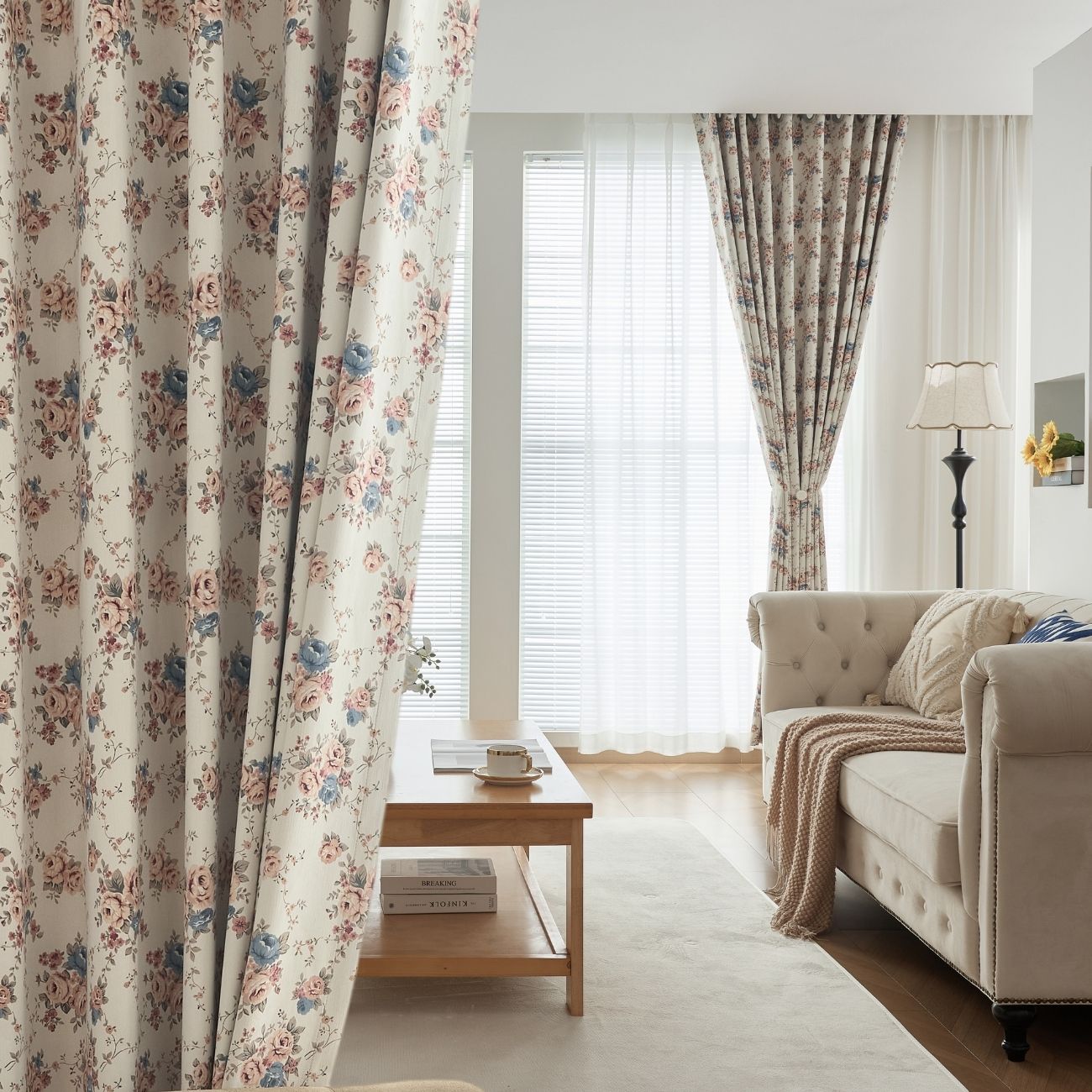 JOY HOME Curtains: 2 Panels 100% Blackout Curtains for Living Room Thermal Insulated Bedroom Da
