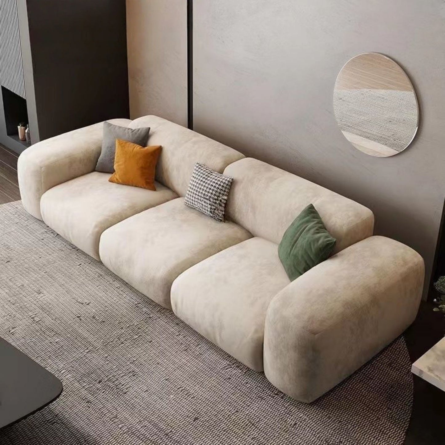 JOY HOME Sofa — Wood / Beige / Sectional