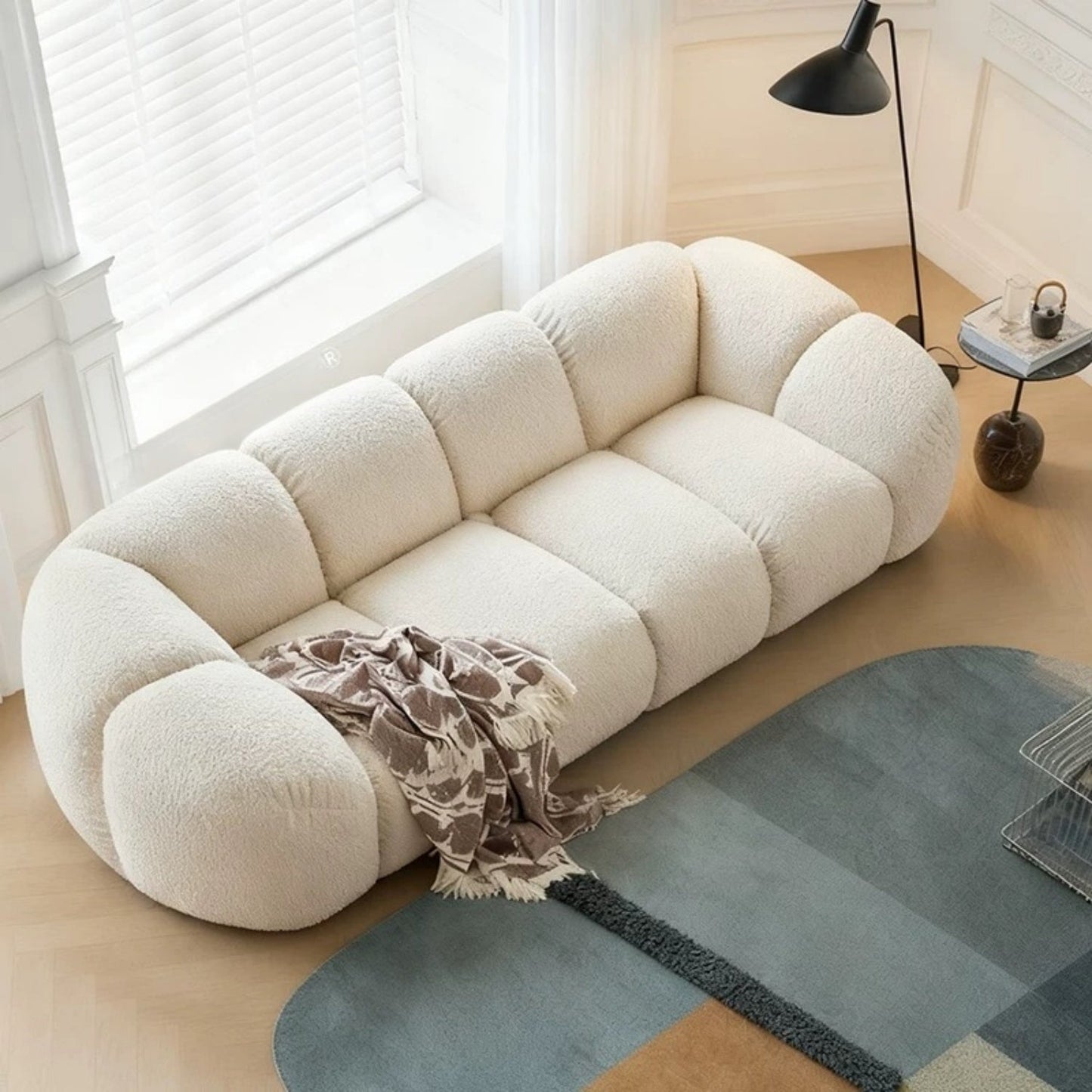 JOY HOME Sofa — Wood / White / Cloud