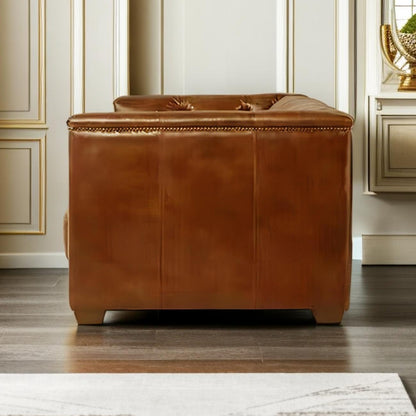 Modern PU Leather Sofa | Easy-Clean Brown 1-3 Seater for Office & Home