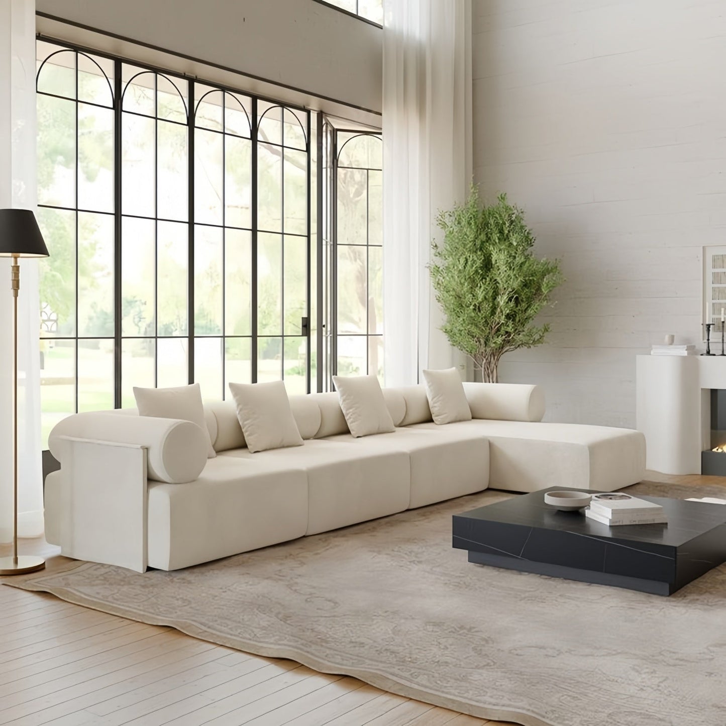 JOY HOME Sofa — Wood / White / Natural