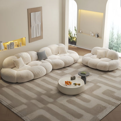 JOY HOME Wood Beige Cloud Sofa for Modern Homes