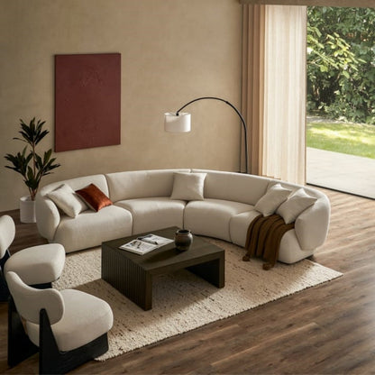 JOY HOME Wood White Modular Sofa for Modern Homes