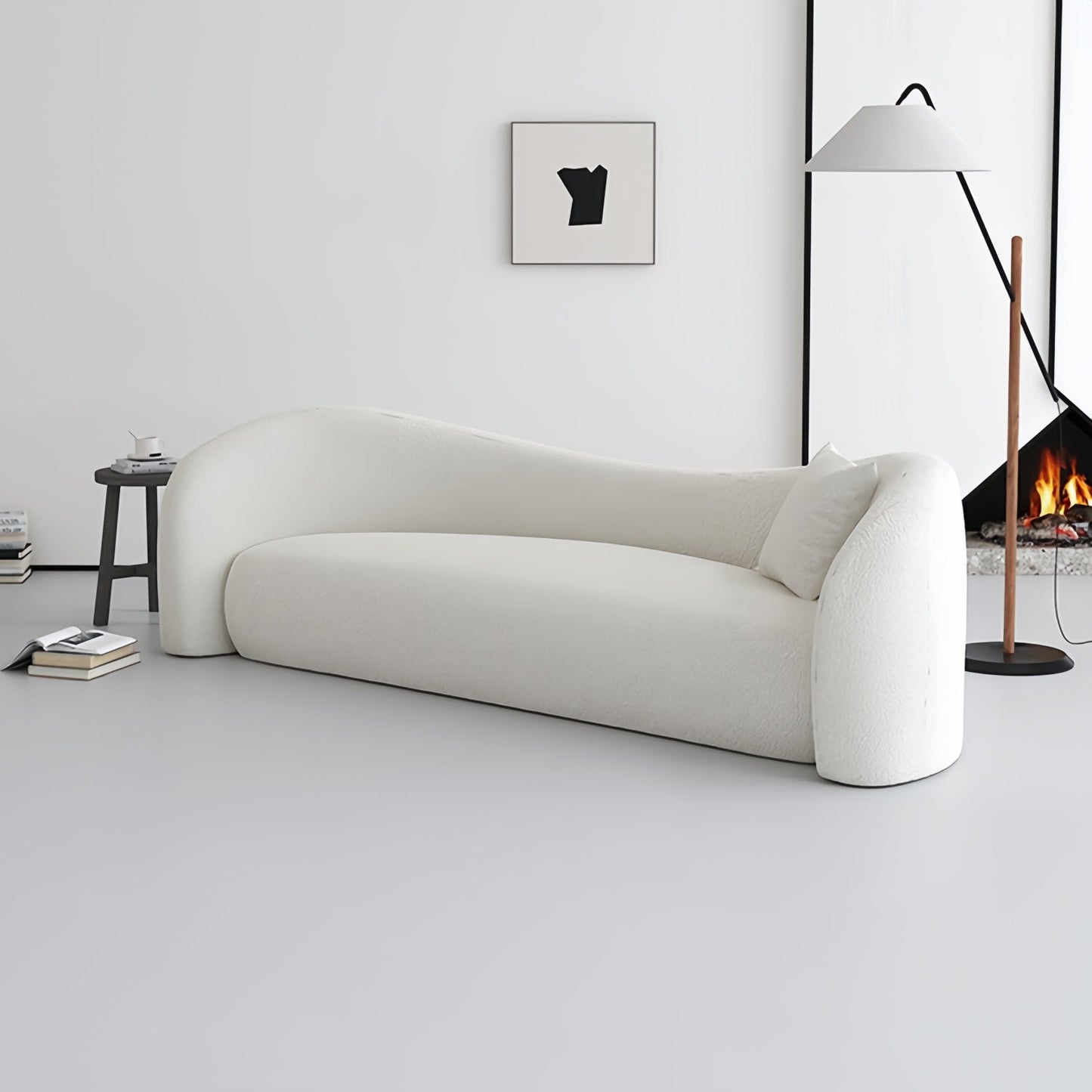 JOY HOME Wood White Cloud Sofa