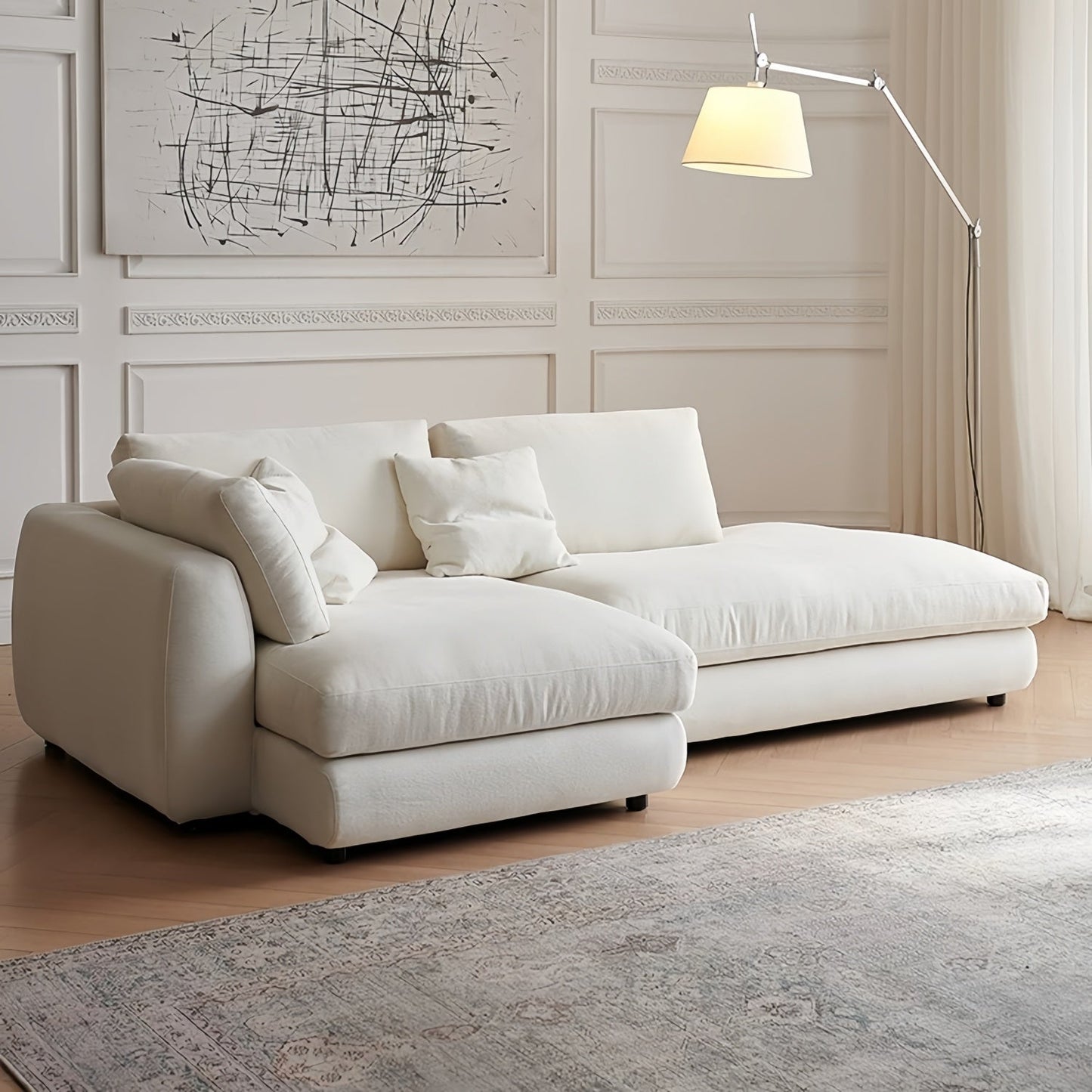 JOY HOME Sofa — Linen / Wood / Beige