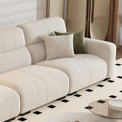 JOY HOME Wood Beige Sectional Sofa for Modern Homes