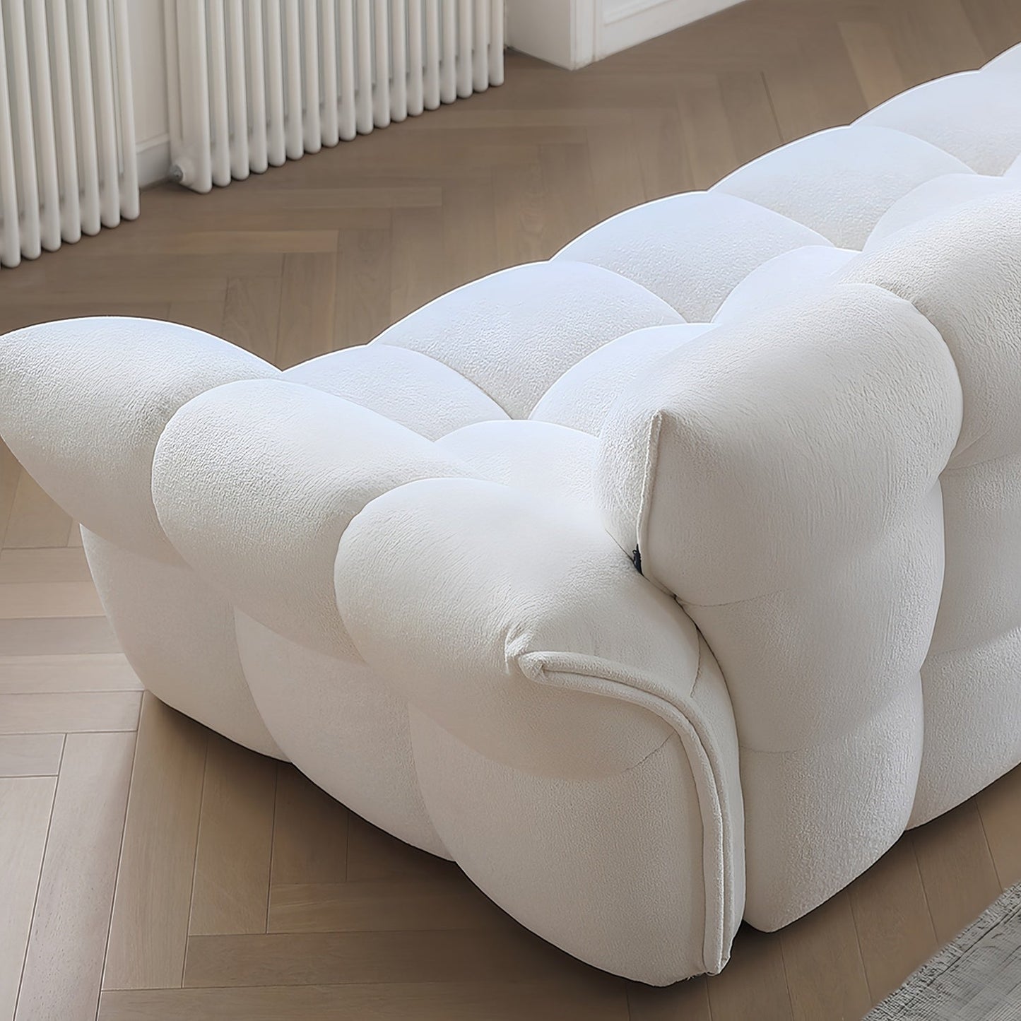 JOY HOME Wood White Cloud Sofa for Modern Homes