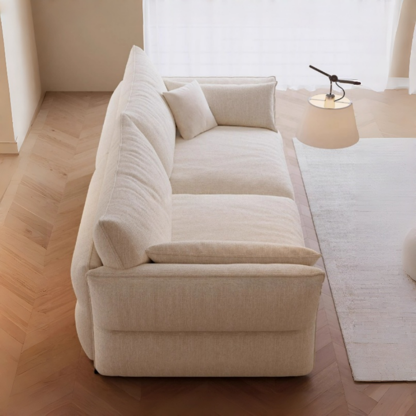 JOY HOME Wood White Cloud Sofa