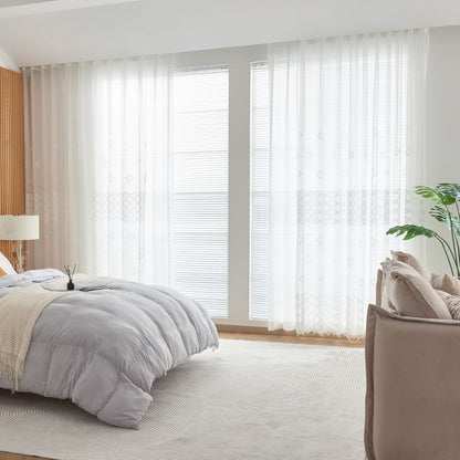 JOY HOME Curtains: 2 Panels Sheer Color Chiffon Tulle Light Window Textile Curtains Drapes for