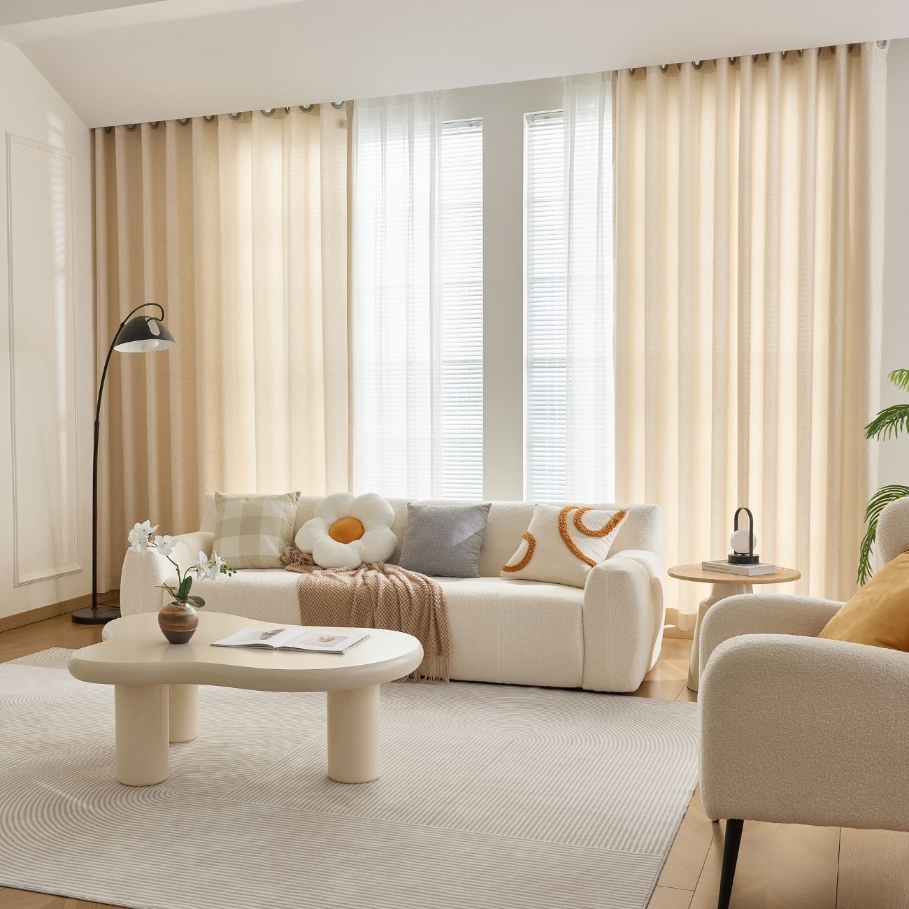 JOY HOME Curtains: 2 Panels Sheer Color Chiffon Tulle Light Window Textile Curtains Drapes for