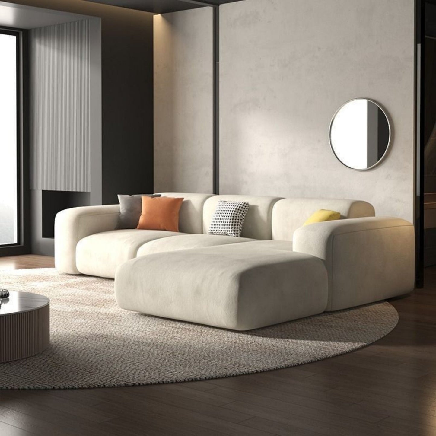 JOY HOME Sofa — Wood / Beige / Sectional