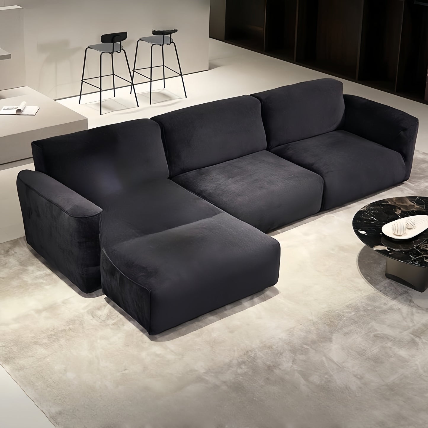 JOY Home Fleece Fabric Overstuffed Multifunction Cloud shaped Sofa Chair set for Livingroom Office