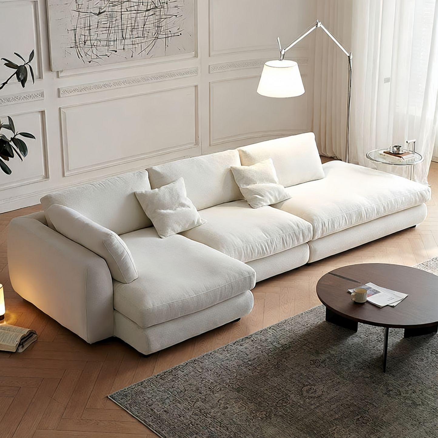 JOY HOME Sofa — Linen / Wood / Beige