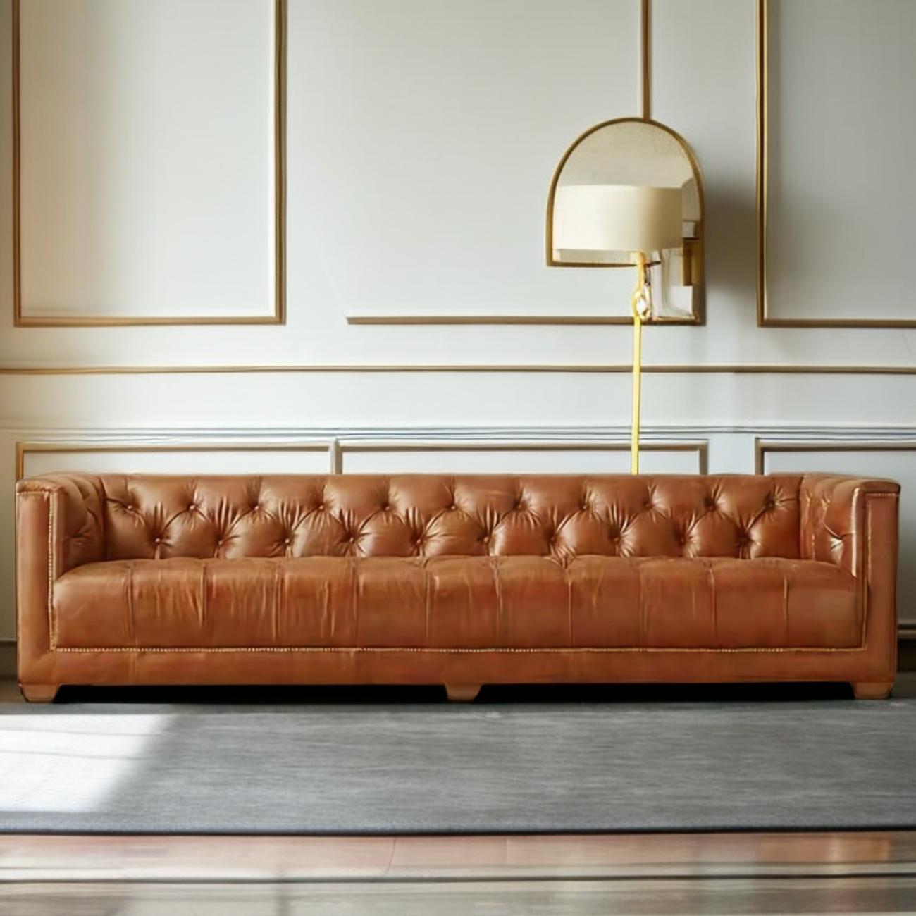 Modern PU Leather Sofa | Easy-Clean Brown 1-3 Seater for Office & Home